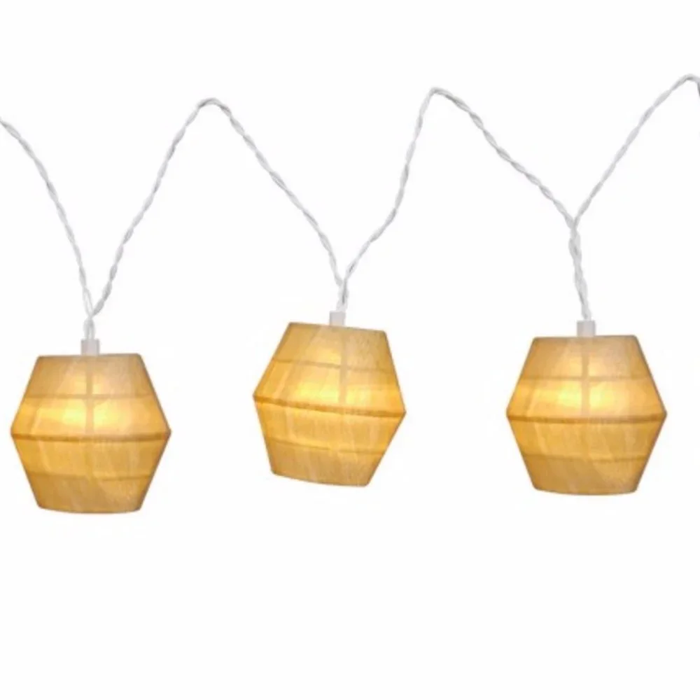 Wooden Lantern LED String Lights NWT